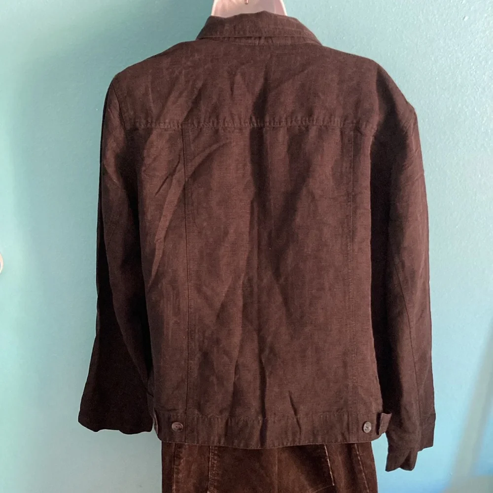 Chicos 2 Womens Size L Casual Black Button Front Lightweight Cropped Jacket